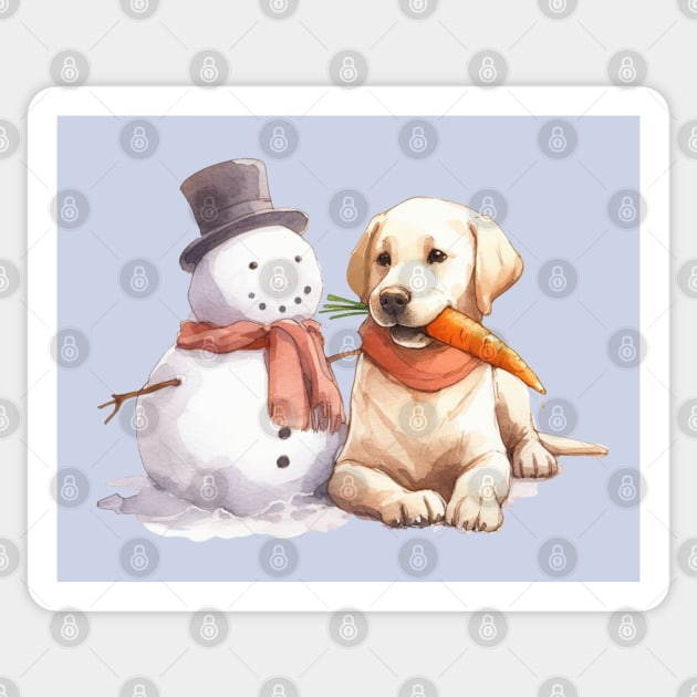 Snow Buddies -  Labrador Retriever Sticker by ZogDog Pro